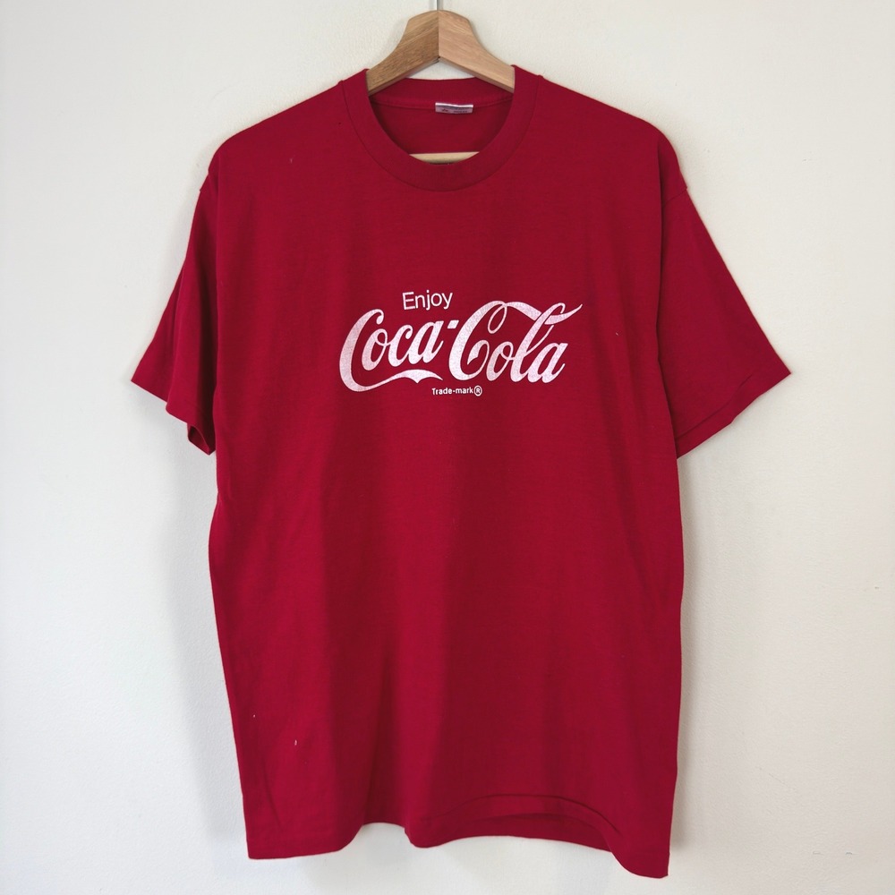 Vintage 80's Coca Cola Coke Soda Pop Snack Single Stitch Red‎ Tee Shirt